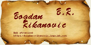 Bogdan Rikanović vizit kartica